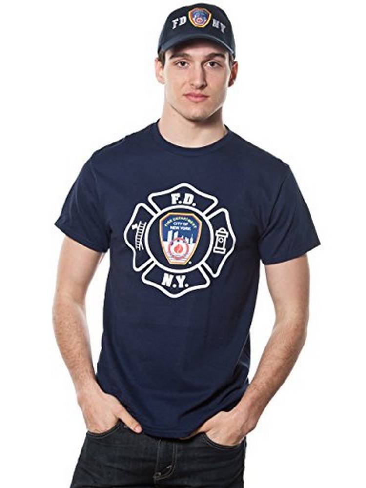 FDNYAdult Navy Emblem Print Tee