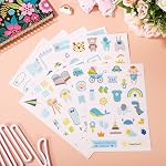 Tinoaly 10 Feuilles Stickers Petit Garçon Scrapbook, Divers Designs Decals pour tout-petits Fournitures de scrapbook adorables pour le maintien de la mémoire nouveau-né, Douche garçon bébé, Planificateur de grossesse & Revue de première année