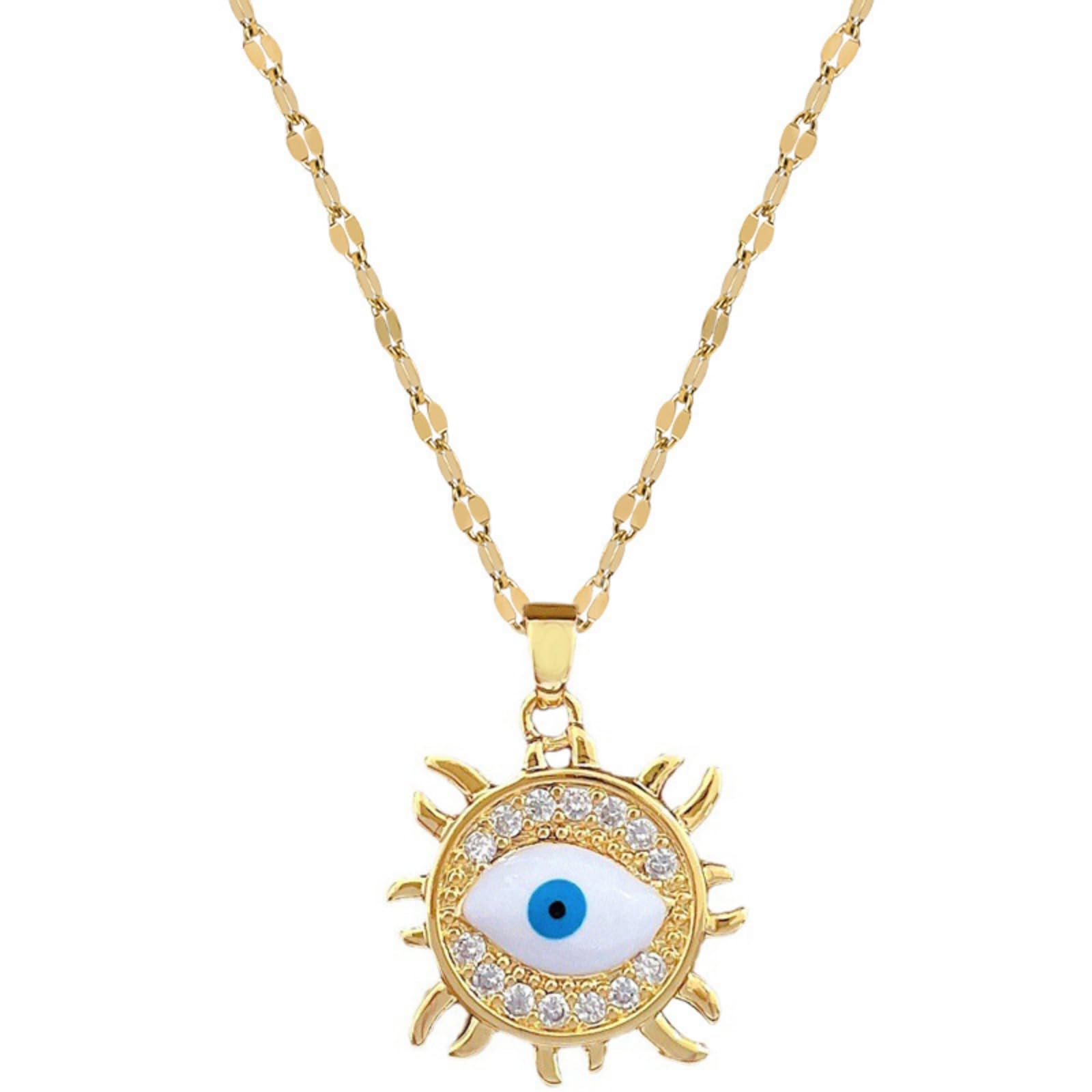 Collier œil turc en plaqué or 18 carats, le bijou solaire pour vos tenues d'été