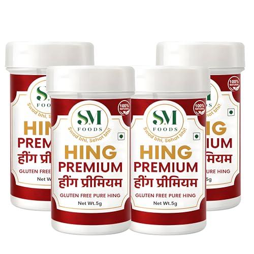 Image of SM FOODS Premium Pure Nukra Hing 5g (Pack of 4) | No Atta No Maida | Imported Premium Pure Heeng | Strong & Kadak Aroma | Gluten Free | Uncompounded | For Cooking & Digestion