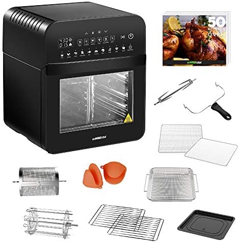GoWISE USA GW44803 Ultra 12.7-Quart Electric Air Fryer Oven with Rotisserie and Dehydrator + 11 Accessories and 50 Recipes, B