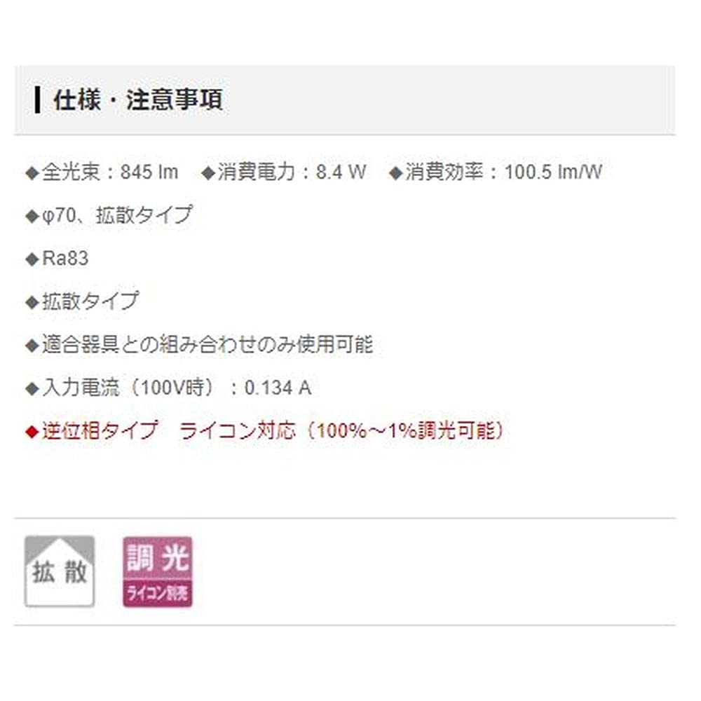 Amazon.co.jp: パナソニック(Panasonic) LEDフラットランプ 温白色