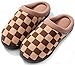 UBFEN Mens Slippers for Indoor Bedroom Memory Foam House Shoes Lightweight Slip On Outdoor Slipper B Brown Size 11-12