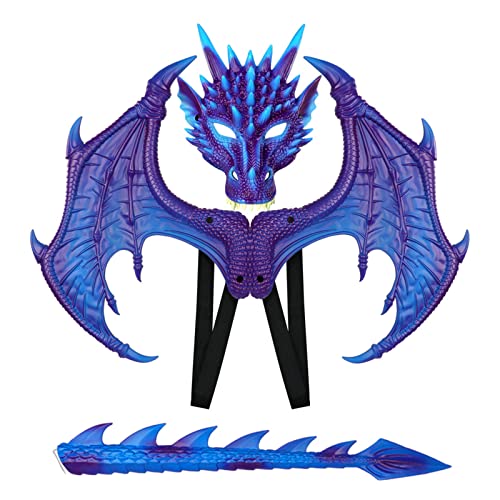 Déguisement dragon pour enfant avec masque et ailes - Costume cosplay garçon