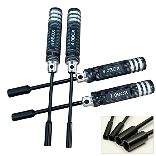 LinsyRC 4-Pack RC Repair Tool 4.0mm 5.5mm 7.0mm 8.0mm Hex Screw Driver Handles Set Hex Socket Nut Driver for FPV RC Model Car Boat Airplane - Image 4