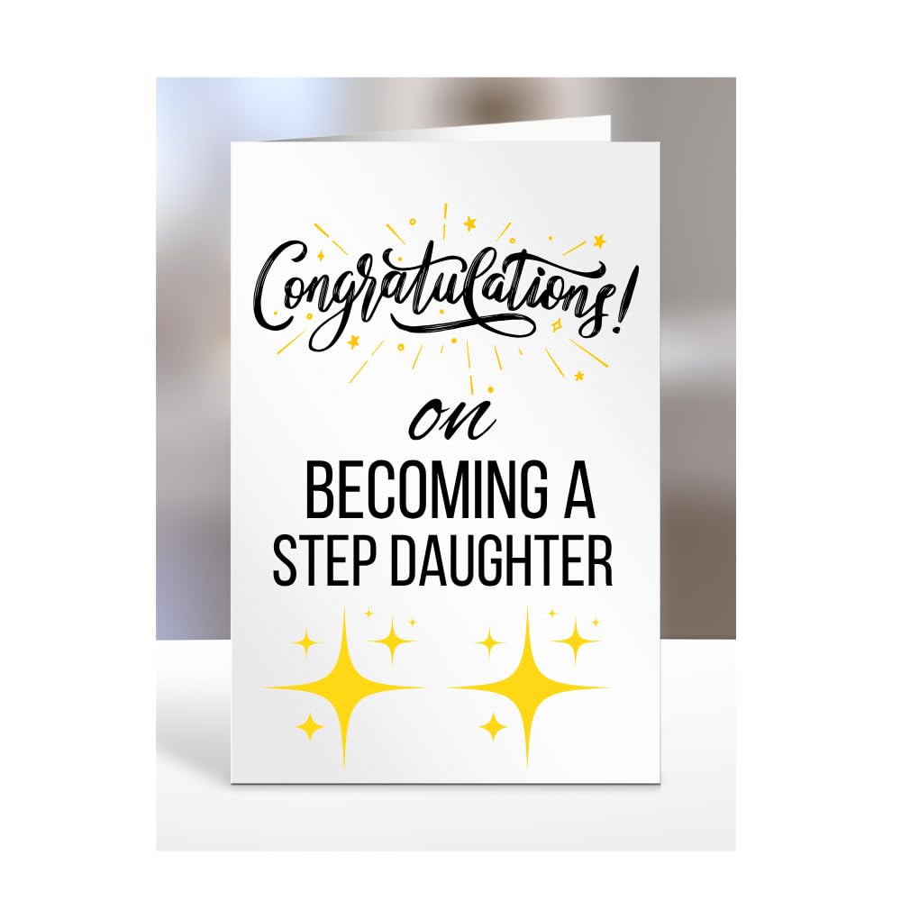 Congratulations on becoming a Step Daughter card, Gifts for Men, Women, Presents for Christmas, A5-79_173 — image 1