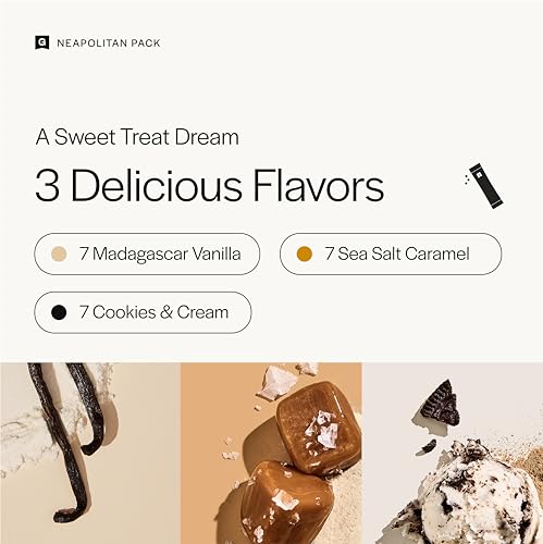 Image of Gainful Flavor Sticks for Unflavored Protein Powder, Sweet Treat Variety Pack, Vanilla, Salted Caramel, Cookies & Cream Flavor Boosters, for Plant Based or Whey Protein, No Sugar Added, 14 Ct