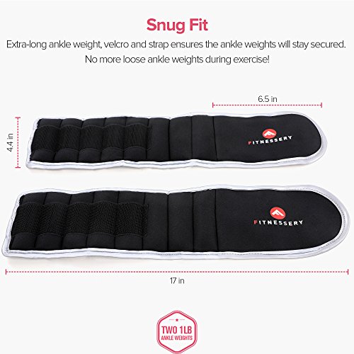 Ankle Weights (1 Pound x 2) - Ankle Weights for Women and Men - Wrist Weights for Women and Men - Leg Weights for Women and Men - Arm Exercise Weights - Home Gym Workout Equipment - Ankle Weight - Thumbnail 7