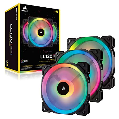 Corsair LL Series LL120 RGB - Set di 3 ventole con LED RGB da 120 mm, con Lighting Node PRO, colore bianco