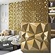 Art3d 3D-Diamant-Design-Panel für Innendekoration, Wohnzimmer, TV-Wandhintergrund, Schlafzimmer, Gaming-Setup, 30 x 30 cm, Gold, 33 Stück