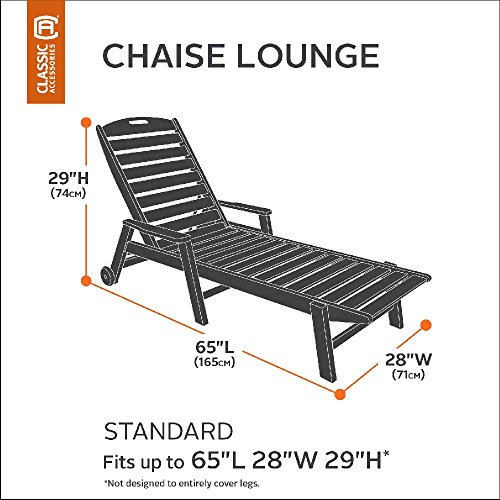 Classic Accessories Terrazzo Water-Resistant 66 Inch Patio Chaise Lounge Chair Cover, Patio Furniture Covers - Thumbnail 2