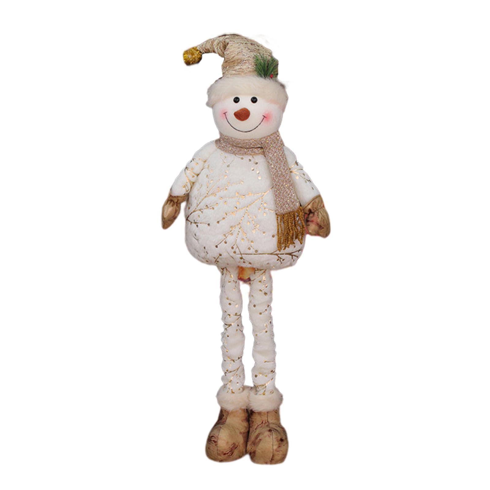 B Baosity Figurine Bonhomme de Neige à Jambes Télescopiques Flanelle Agréable Au Toucher Décoration de Table Noël Debout Adaptée pour Bureau Salon Chambre Intér, Chapeau Pointu