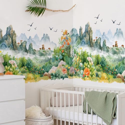 Vinilo decorativo de paisaje natural estilo chino 3D miniatura 6