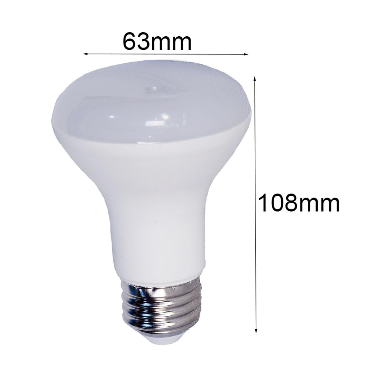 Lampadina LED E27 con 63 riflettori, luce diurna 6000 K, R63, 850 lm, 8 W, ricambio 60 W, lampadine a LED E27 a vite (10)