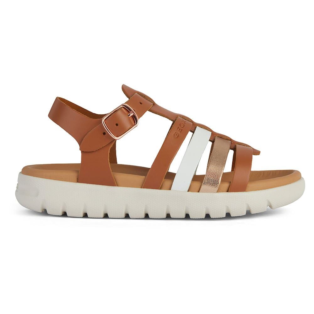 Geox Girls J Soleima Gir Sandal, Brandy Copper, 7.5 UK Child