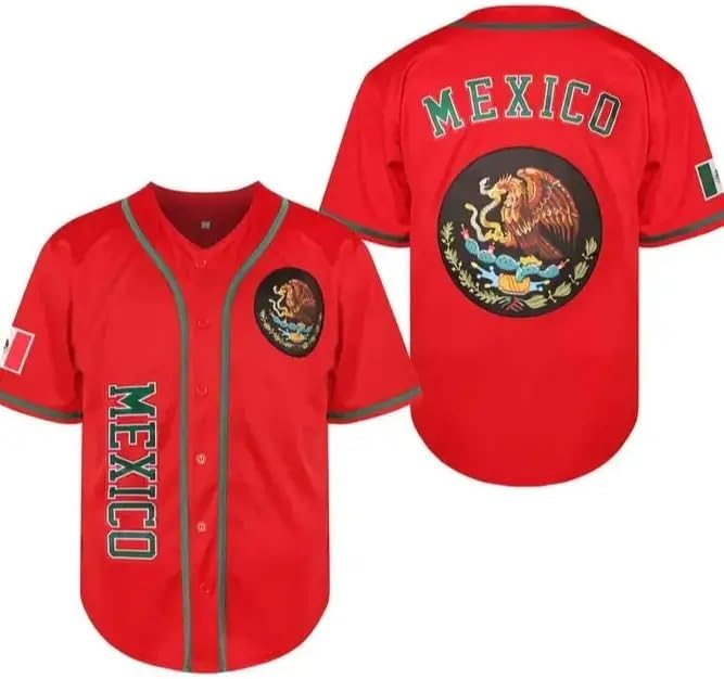 Mexican Pride Baseball Jersey for Men Eagle & Flag Día de la Independencia Virgen de Guadalupe Mexican Baseball Vintage Sport