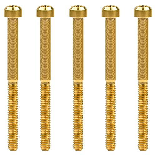 Image of Titanium Torx Square Head M6 x 10 15 20 25 30 35 40 45 50 60 65 70 80mm Screw Pack of 5 (Gold, M6x80mm)