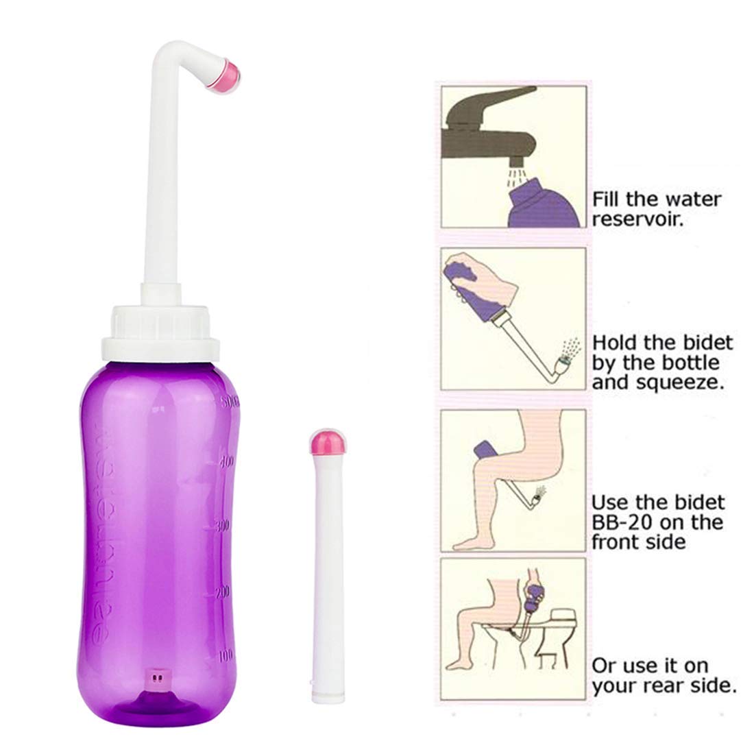 Travel Bidet iBzera Portable Handheld Bidet Bottle - Bathroom Toilet Bidet Cleaner Bottom Spray Wiper Personal Hygiene Refresher — view 5