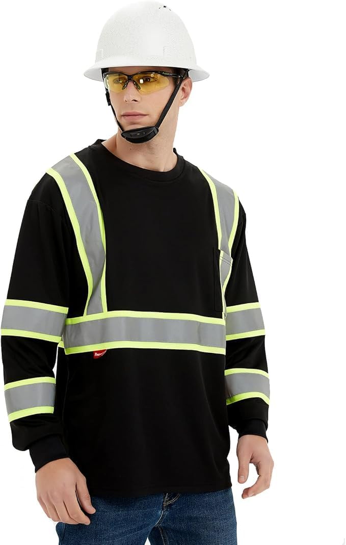 ProtectX High Visibility Long Sleeve Shirts Reflective Hi Vis Safety Shirt for Men Women Class 2-3 Construction Shirt 1 Pack - Image 5