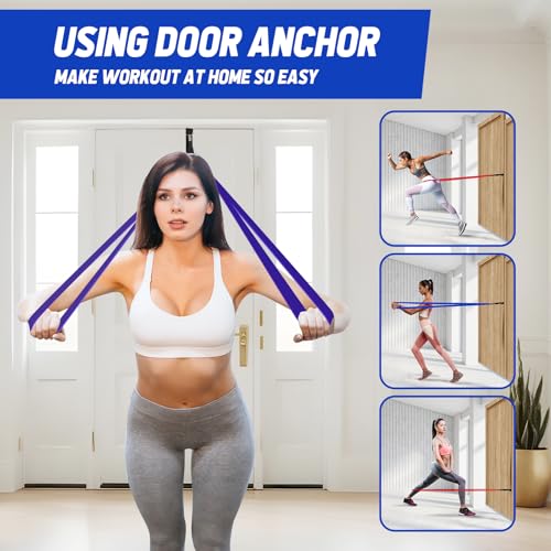 Fokky Resistance Bands Set, 6 Levels Exercise Band Pull Up Bands with Door Anchor, Resistance Band Women Resistance Bands Set Men for CrossFit, Stretching, Powerlifting, Strength Training, Pull Up - Image 6