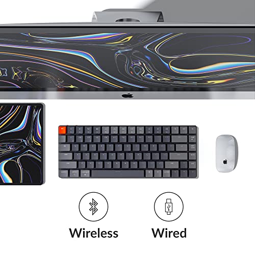 Image of Keychron K3 75% Layout 84-Key Ultra-Slim Hot-Swappable Wireless Bluetooth Mechanical Keyboard with Low-Profile Keychron Optical Red Switch /White LED Backlight /USB Wired for Mac Windows-Version 2