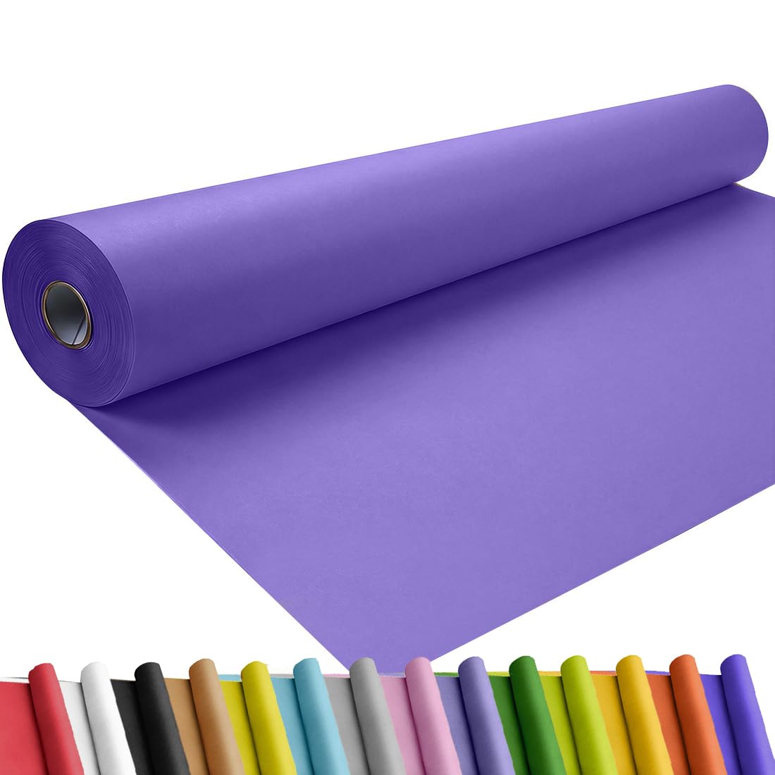 SMART&amp;CASUAL 36" x 1,500" (125') Purple Kraft Craft Paper Roll for Gift Wrapping Bulletin Board Bouquet Flower Art Packing Parcel Table Covering 80GSM 55LB (Purple, 36" x 125')