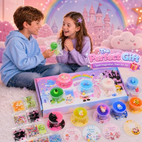 15 Pack Slime Kit for Kids, Butter Clear Cloud & Galaxy Slime, 45ML Slime with Charms Mix-Ins Gift Bags & Cards, Soft Stretchy DIY Slime Party Favors, Birthday Gifts for Girls Boys Ages 3+ - Image 8