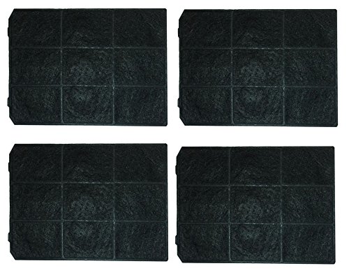 Lot de 4 filtres à charbon actif de rechange pour Smeg KITC3R à recyclage - compatible avec KSET610X, KSET910X