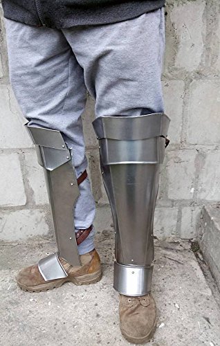 Medieval Steel Greaves LARP Armor Costume
