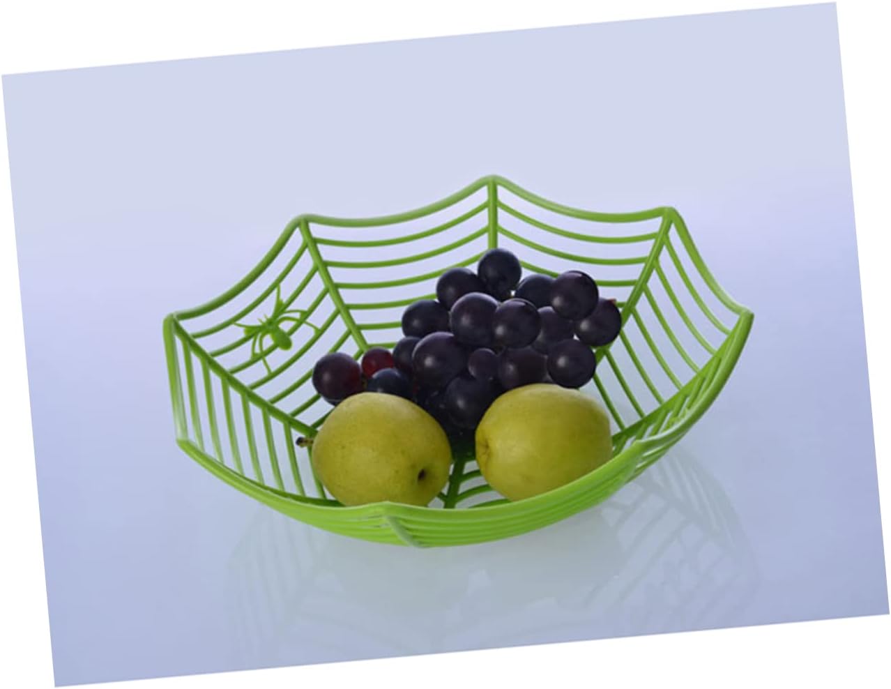VOSAREA Spooky Web Fruit Basket Bowl for Halloween Plastic Fruit Dish for Candy Serving and Festive Snack Presentation