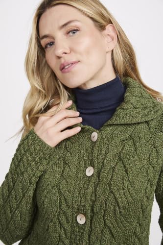 Image of Ladies Buttoned Cabled Cardigan-L