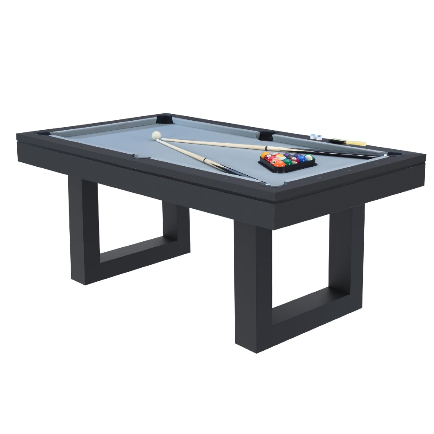 CONCEPT USINE | Table Multi-Jeux Billard et Ping-Pong Denver | Design Moderne Bois Noir | Table de Jeu ou Repas Salle à Manger | Matériaux de Qualité | en Famille ou Entre Amis | Accessoires Inclus