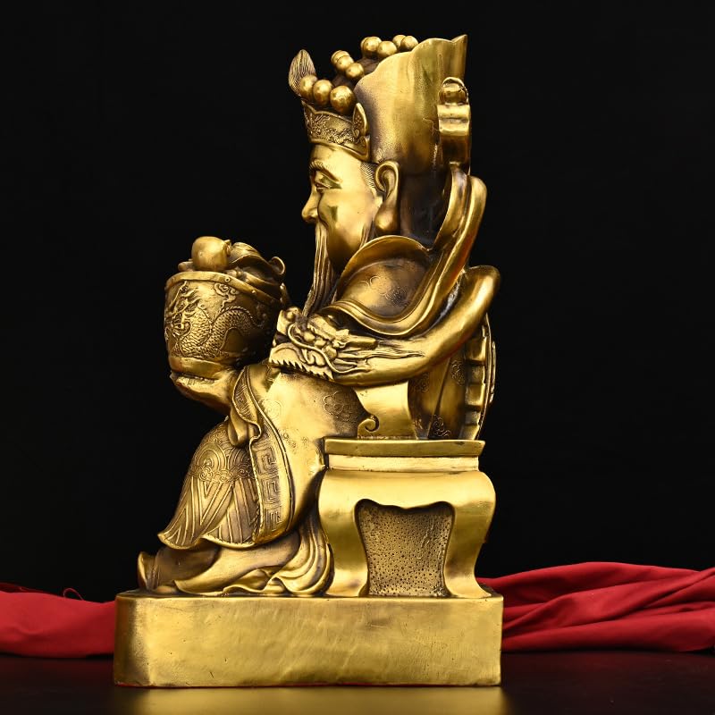 Posąg Buddy do użytku wewnętrznego Biznesu Feng Shui Rzeźba bogactwa Mosiądz Bóg bogactwa Posąg Buddy Ozdoby Statua Domu Kult Medytująca Statua Buddy Rzeźba