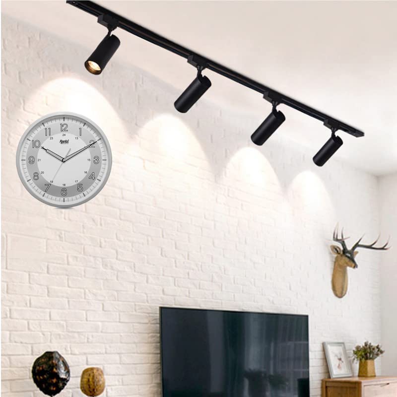 Image of Ajanta 12 Inches Silent Sweep Radium Analog Wall Clock - Night Glow, White Dial - 30x30 cm (Silver)