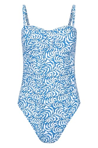 Mountain Warehouse Resort Damen- Badeanzug, Einteiler, Flacher Bauch- Körbchen, abnehmbare Träger, Damenbademode, Netz- Innenfutter- Frühling, Sommer Blau Damengröße EU 36-2