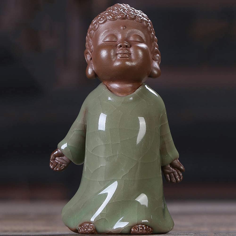 Figurki do dekoracji posąg rzeźby ozdoby mały mnich figurka zestaw statuetek, dekoracje rzeźby buddy, mnisi świątyni mnich herbata dekoracja dla zwierząt taca dekoracja domu, ozdoby