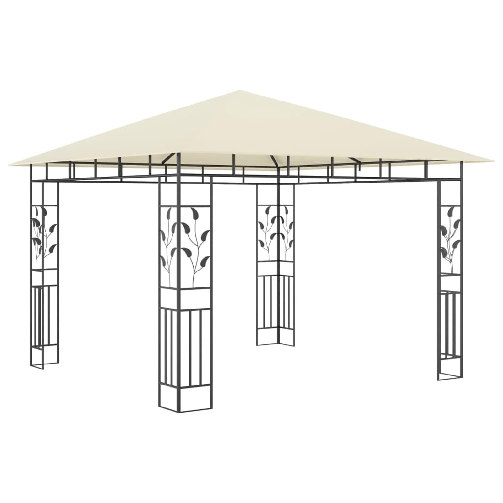 Gazebo con Zanzariera 3x3x2,73 m Crema 180 g/m²,Prato e Giardino,Vita all'aperto,Strutture da Esterno,Baldacchini e gazebo-47969