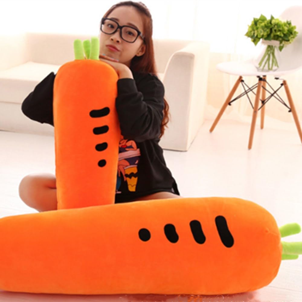 OUKEYI Cuscino da abbracciare a forma di carota, 60 cm, a forma di carota, morbido giocattolo a forma di carota, per bambine e ragazze, Arancione