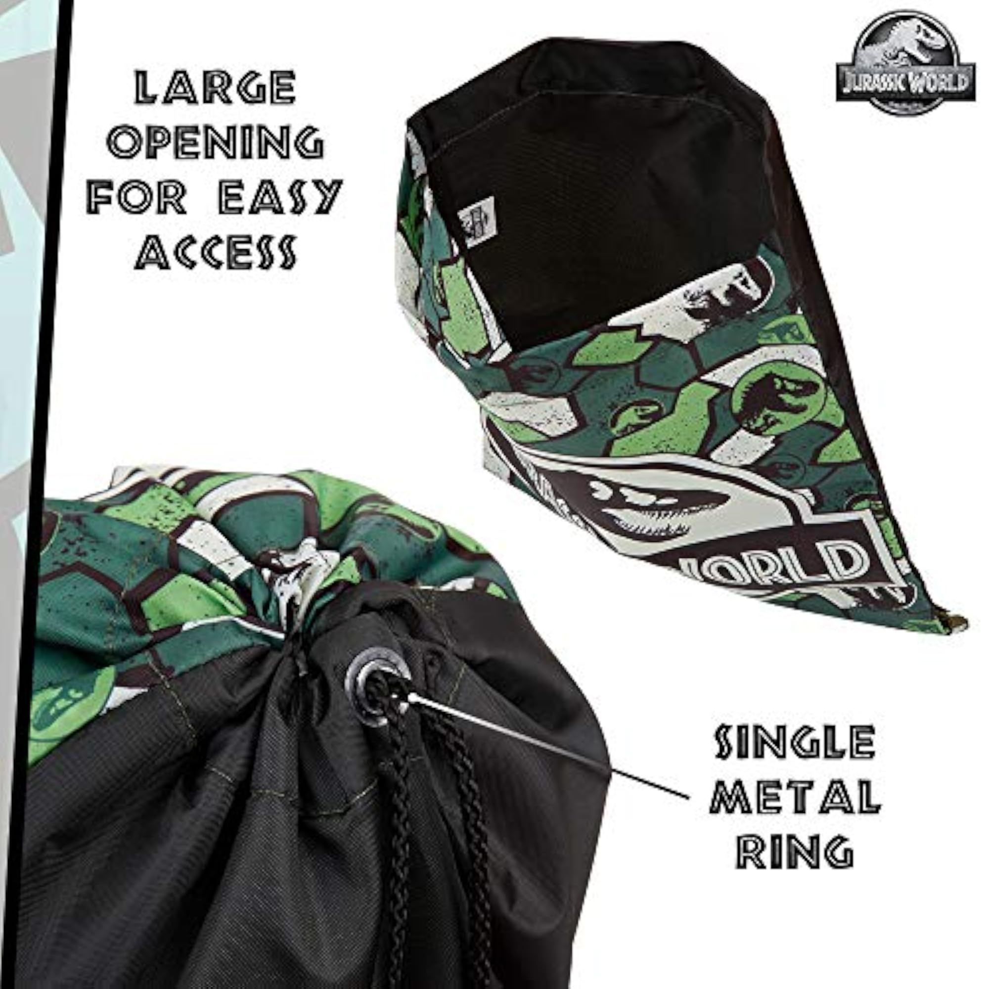 Park Backpack for Boys, Dinosaur-Themed Drawstring Backpack