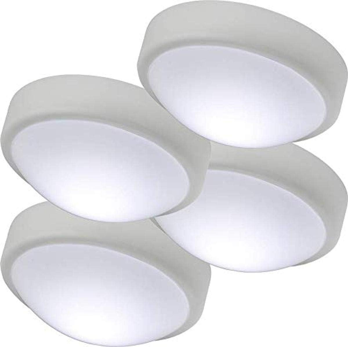 Energizer Tap Light, Battery Operated, Soft, Push On/Off Wireless, Portable and Convenient, Perfect for Under Cabinets, Closet, Attic, Nursery, 47868, 4-Pack, 4 Pack, White