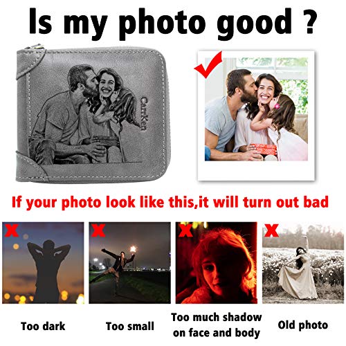 Personalized Custom Photo Wallet with Zipper for Men,Dad,Son,Husband2