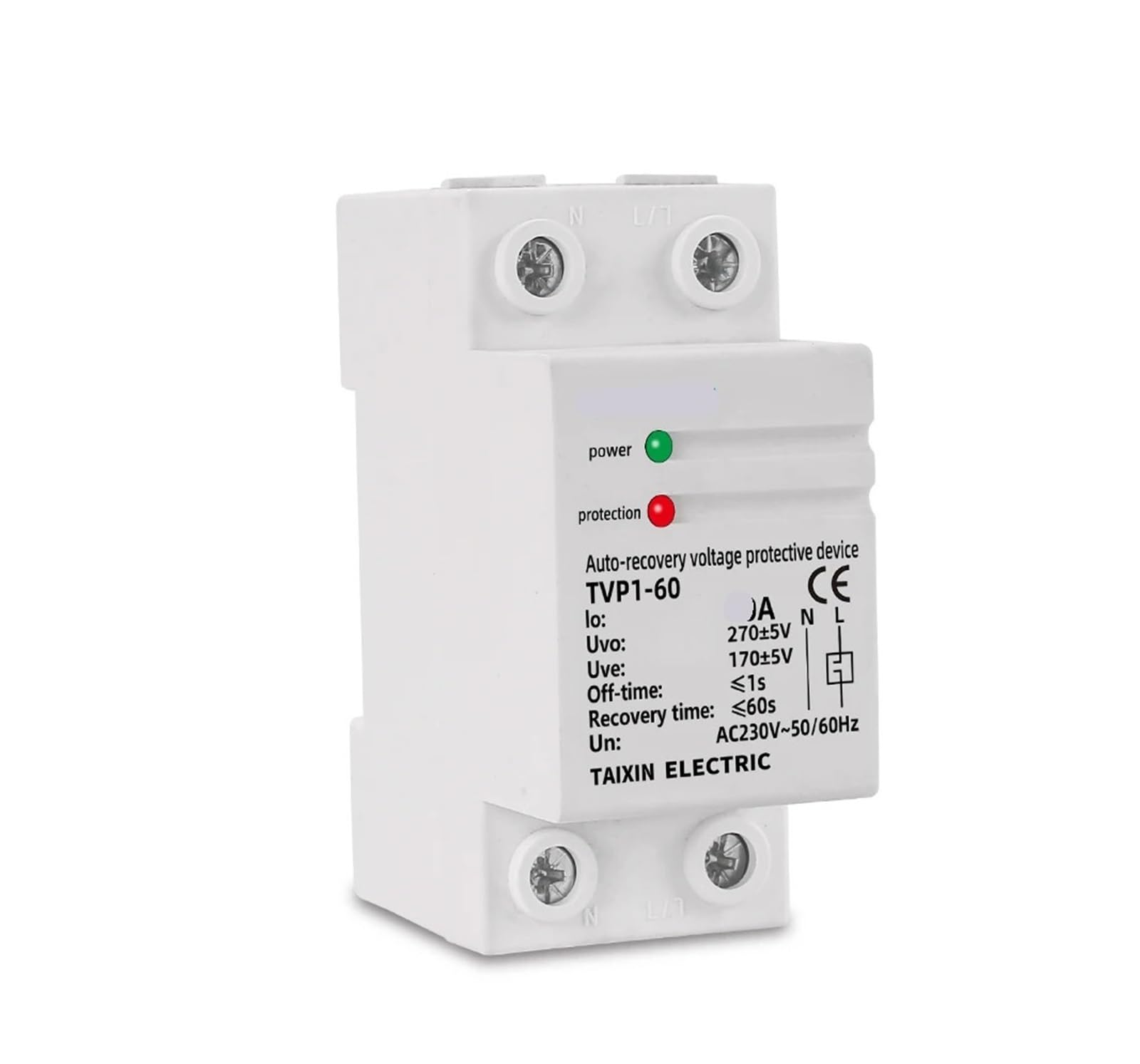 Relais de protection 63A 230V sur rail DIN contre surtensions