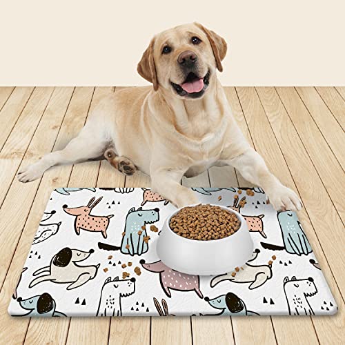 Rest-Eazzzy Dog Food Mats for Floors Waterproof, Anti-Slip Dog Mat for Food and Water, Pet Feeding Mats for Dogs & Cats, Dog Bowl Mat Prevents Spills, Easy Clean, Multipattern - Thumbnail 7