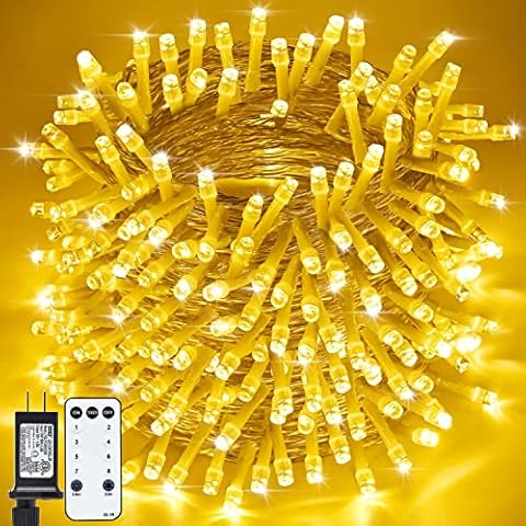 ZHOUDUIDUI Christmas Lights Outdoor, 800LED 330FT Warm White String Lights, 8 Mode Plug in Waterproof Decor Twinkle Lights for Bedroom Xmas Thanksgiving Wedding Party Garden Yard Tree Decoration Cover