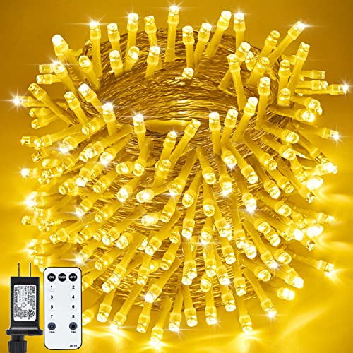 ZHOUDUIDUI Christmas Lights Outdoor, 800LED 330FT Warm White String Lights,