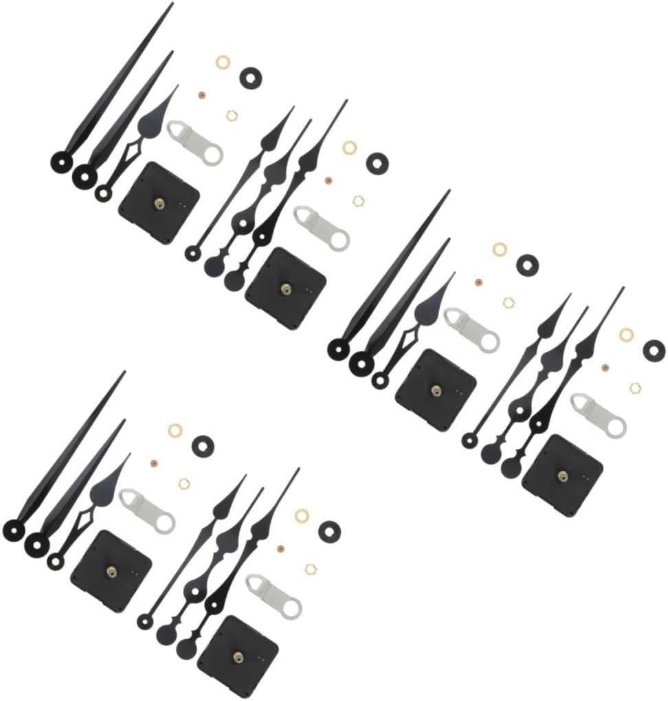 DOITOOL 6sets Practical Wall Clock Movement Clock Movement Replacement Pointer Hands Parts Mechanism Accessory
