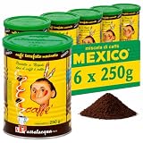 Passalacqua Mexico Caffè Premium Macinato – 6 Lattine 250g (1,5kg) - Tostatura Autentica Napoletana 100% Arabica - Ideale per Moka ed Espresso - Dolce e Aromatico Note di Miele, Nocciole e Caramello