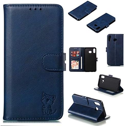 Luckyandery Galaxy A20S Wallet case,Galaxy A20S Wallet Cases for Women, PU Leather Stand Card Slots Money Pocket Samsung Galaxy A20S Wallet Case Cover,Blue
