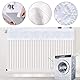 Heizkörperverkleidung Staubschutz | Heizungsstaub Schutzhülle | Zertifiziertes Leinen | Größen (40-220cm) | Ventilschlauchabdeckung integriert | Atmungsaktiv 60°C waschbar | Für alle Heizkörper-Typen