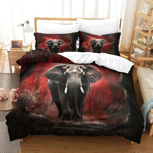 Parure de lit éléphant 3 pièces housse de couette ultra douce 220x240cm - 3
